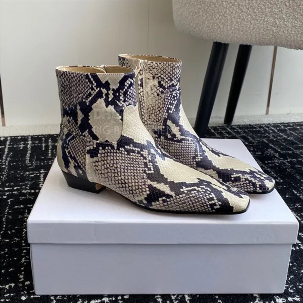 Khaite Inspired Marfa Python Ankle Boots - image 2